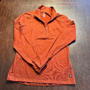 REI Mid-weight base layer 1/2 zip top Sz L  in Russet (orange/brown)